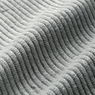 Velours côtelé large prélavé Uni – gris | Reste 100cm, 