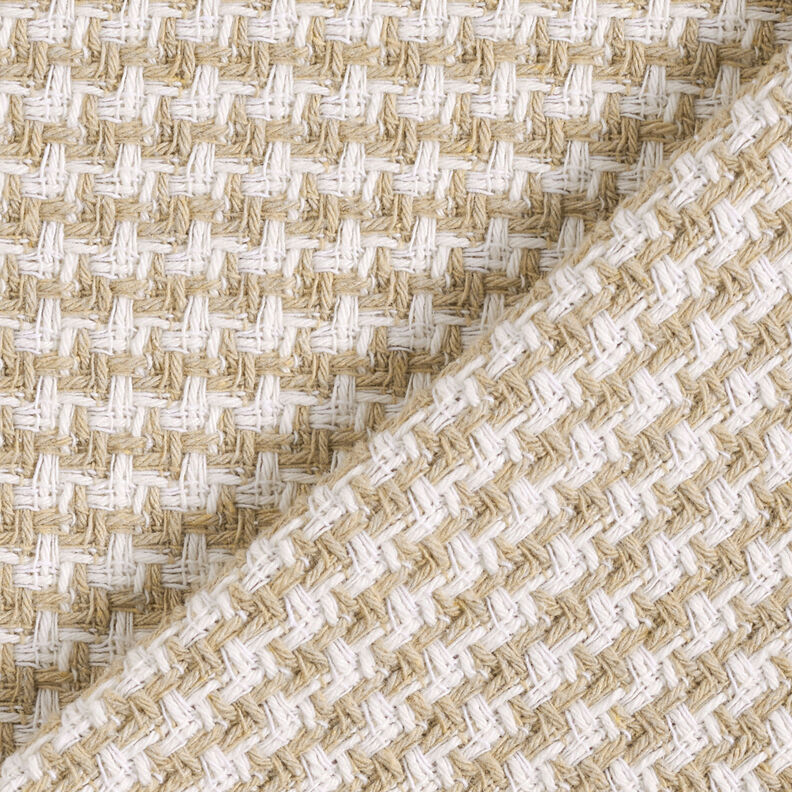 Tissu brut pour manteau Pied-de-poule – beige/blanc,  image number 5