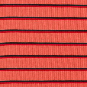 Jersey côtelé Larges rayures – corail, 