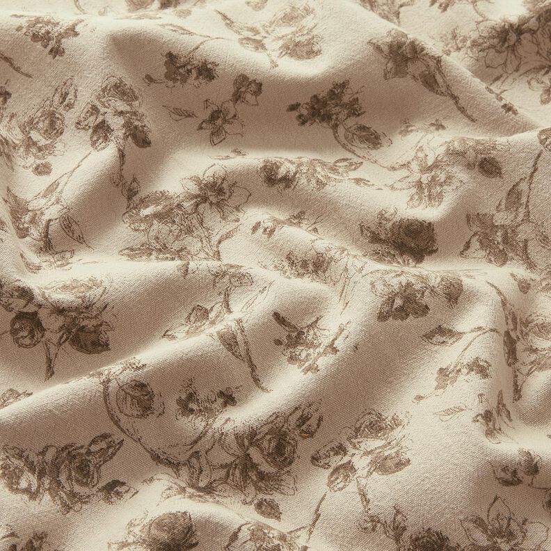Tissu en coton roses anciennes – taupe clair/dune, image number 2