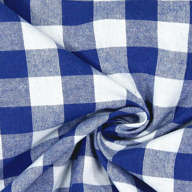 Tissu en coton Vichy à carreaux 1,7 cm – bleu roi/blanc,  image number 2