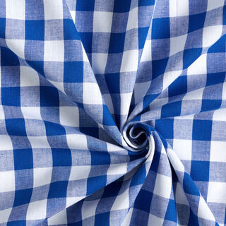 Tissu en coton Vichy - 1,7 cm – bleu roi, 