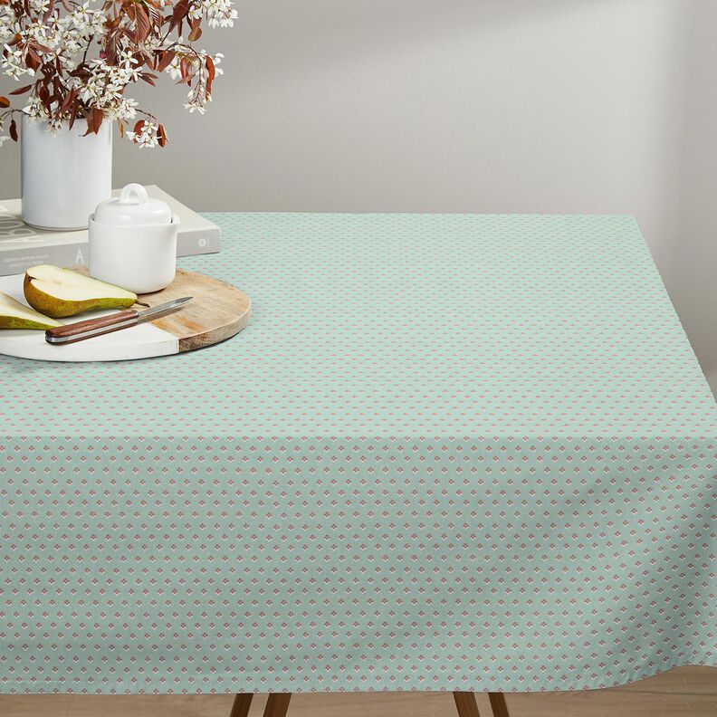 Tissu en coton Popeline Mini pointes – menthe clair/vieux rose foncé, image number 7