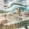 Tissu de décoration Semi-panama Collage vacances à la plage – beige clair/eucalyptus,  thumbnail number 2