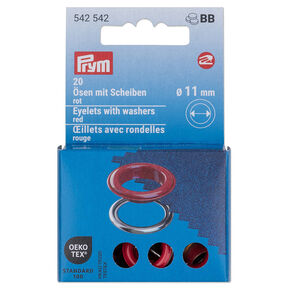 Œillets avec rondelles [20 unités | Ø 11 mm] | Prym – rouge/argent métallisé, 