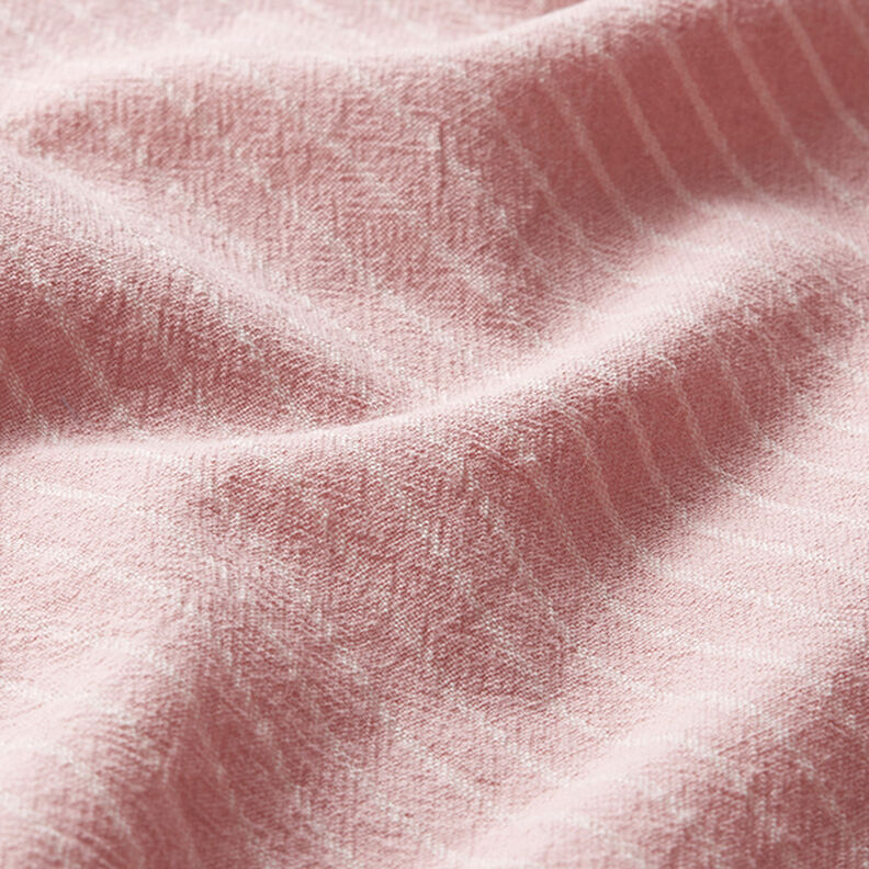 Tissu pour chemisier Coton mélangé larges rayures – rose/écru, image number 2