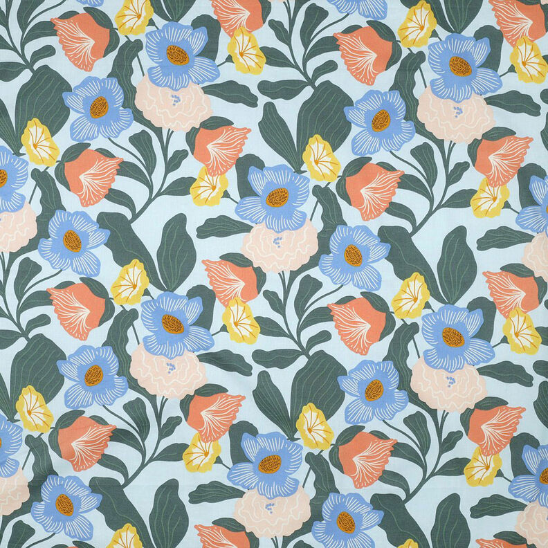 Voile de coton Fleurs luxuriantes | Nerida Hansen – bleu bébé,  image number 1