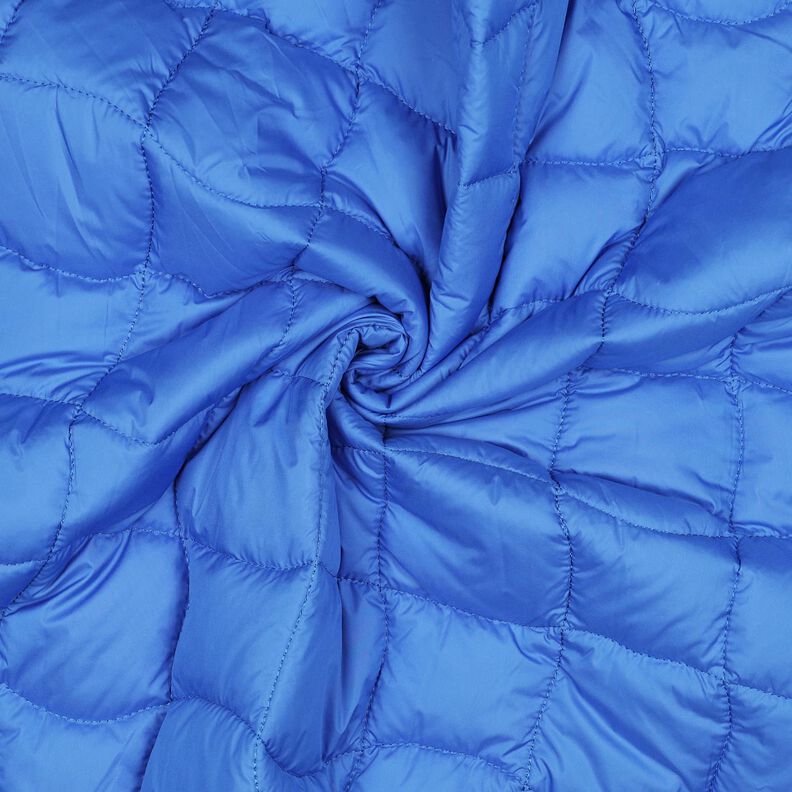 Tissu matelassé Carrés ondulants – bleu roi/vert fluo, image number 3