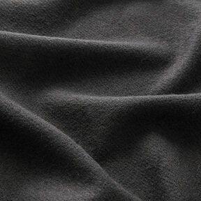 Tissu pour manteau en laine mélangée, uni – noir, 