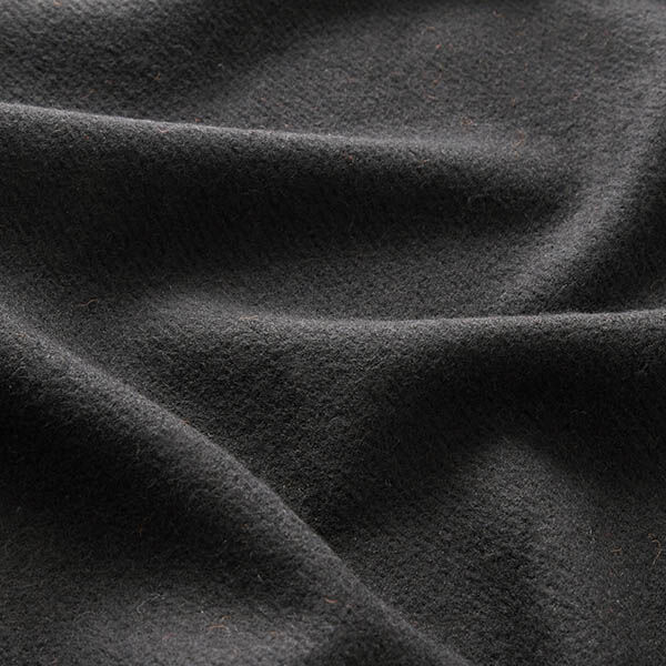 Tissu pour manteau en laine mélangée, uni – noir,  image number 2