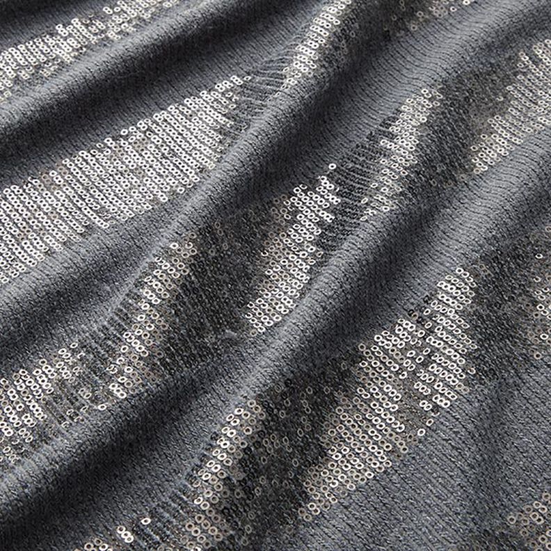 Maille Rayures horizontales à paillettes – gris, image number 2