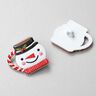 Bouton à queue Bonhomme de neige [25 mm] – blanc/rouge,  thumbnail number 1