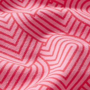 French Terry Sweat d’été Cœurs superposés – rose/rouge feu, 