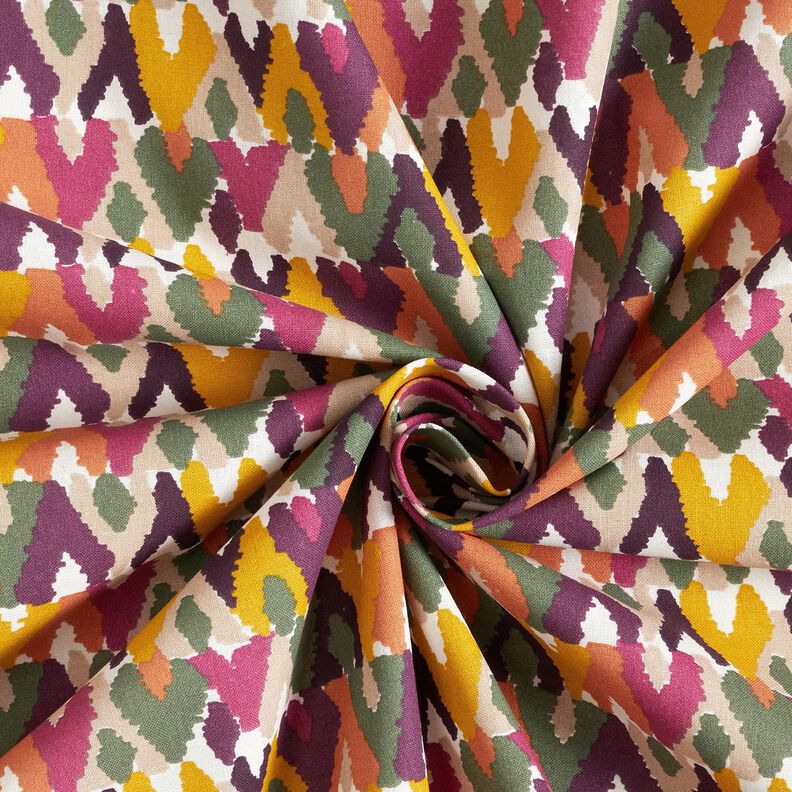 Tissu en coton Cretonne Imprimé ethnique – baies/moutarde,  image number 3
