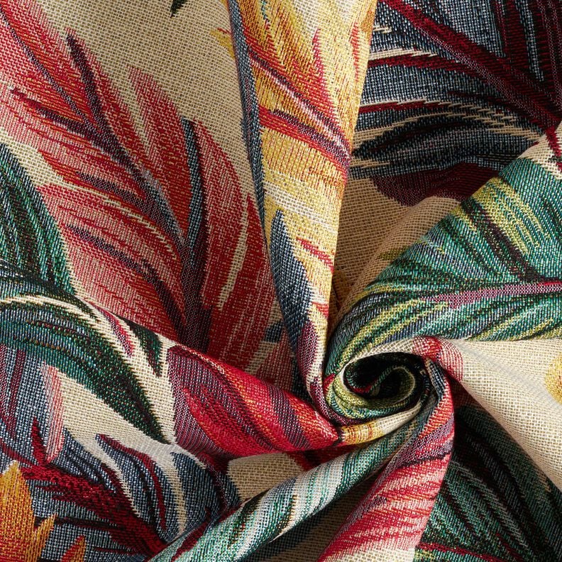Tissu de décoration Gobelin Feuilles de palmier – beige clair/vert,  image number 3