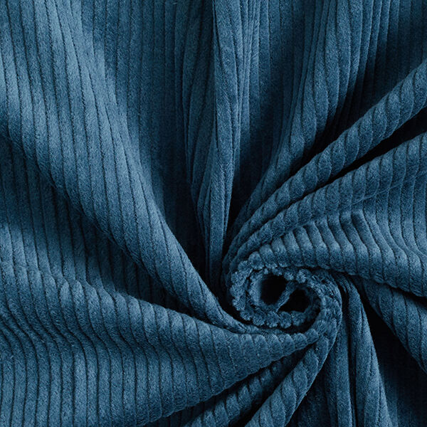 Velours côtelé large prélavé Uni – bleu acier,  image number 1