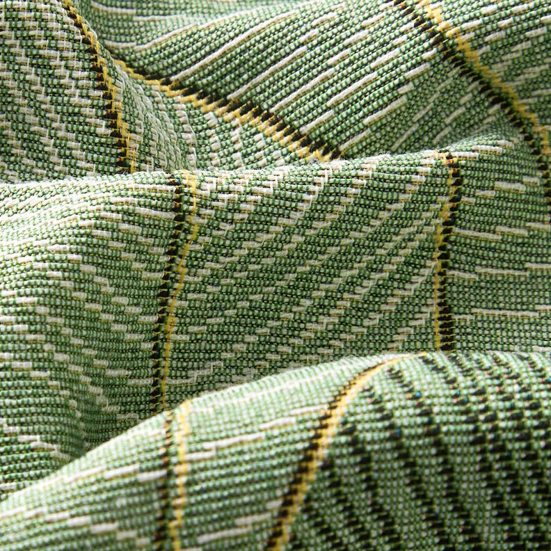 Tissu de décoration Gobelin Mer de feuilles – vert clair/noir,  image number 2