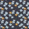Jersey coton Jolies petites fleurs – bleu noir,  thumbnail number 1