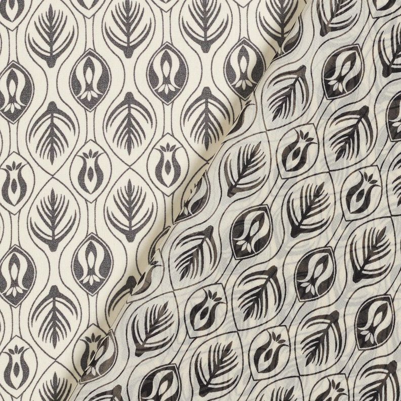 Chiffon motif art déco – noir/blanc, image number 4