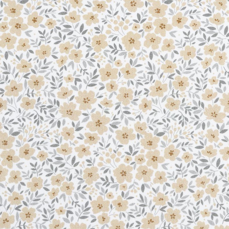 Tissu de décoration Satin de coton Mer de fleurs – noix de cajou/blanc,  image number 1