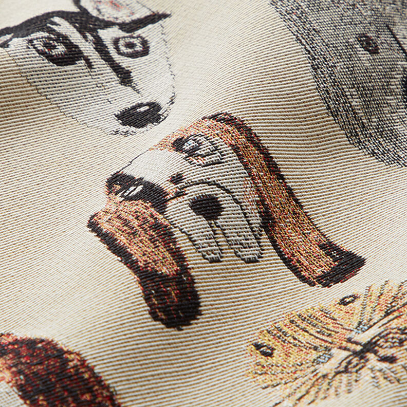Tissu de décoration Gobelin chiens – beige,  image number 2