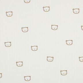 Jersey gaufré Petits ours | Poppy Fabrics – écru/brun faon, 
