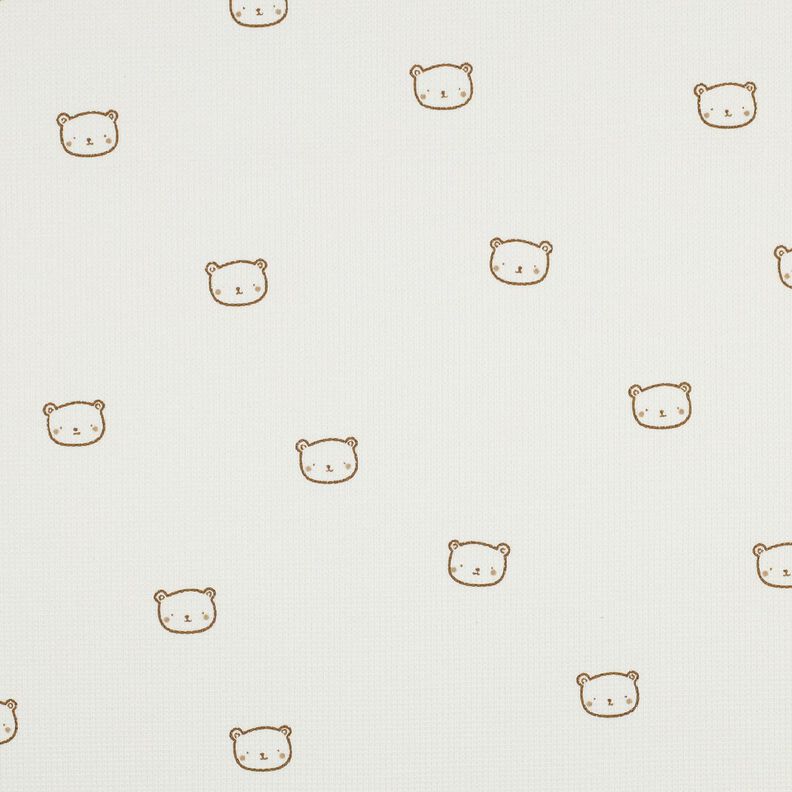 Jersey gaufré Petits ours | Poppy Fabrics – écru/brun faon,  image number 1