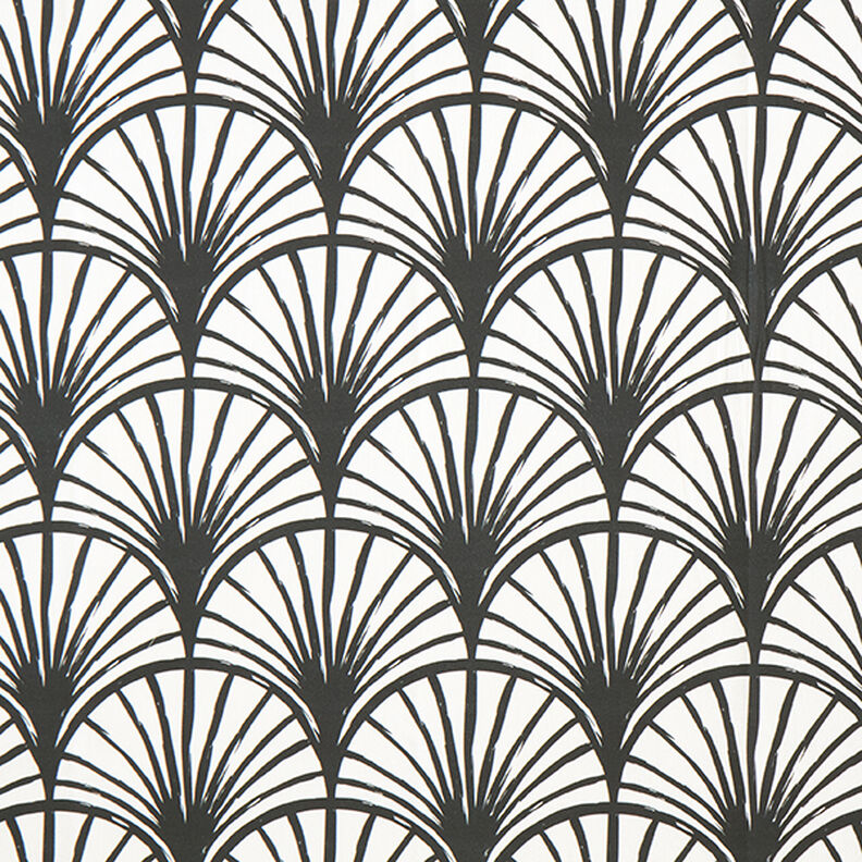 Tissu de décoration Semi-panama Sujets abstraits – ivoire/noir,  image number 1