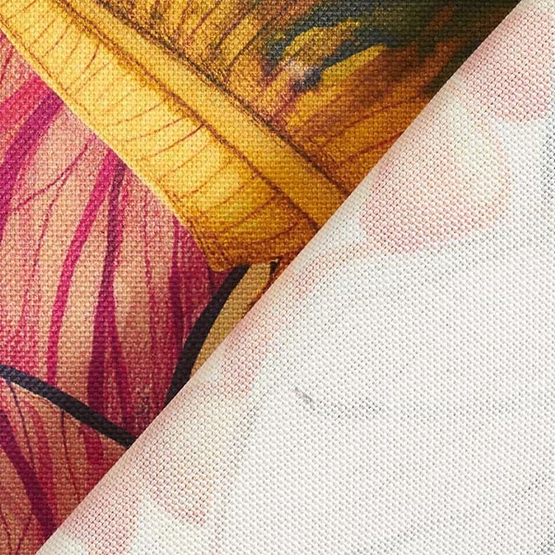 Tissu d’extérieur Canvas Feuillage exotique – carmin/lilas,  image number 4