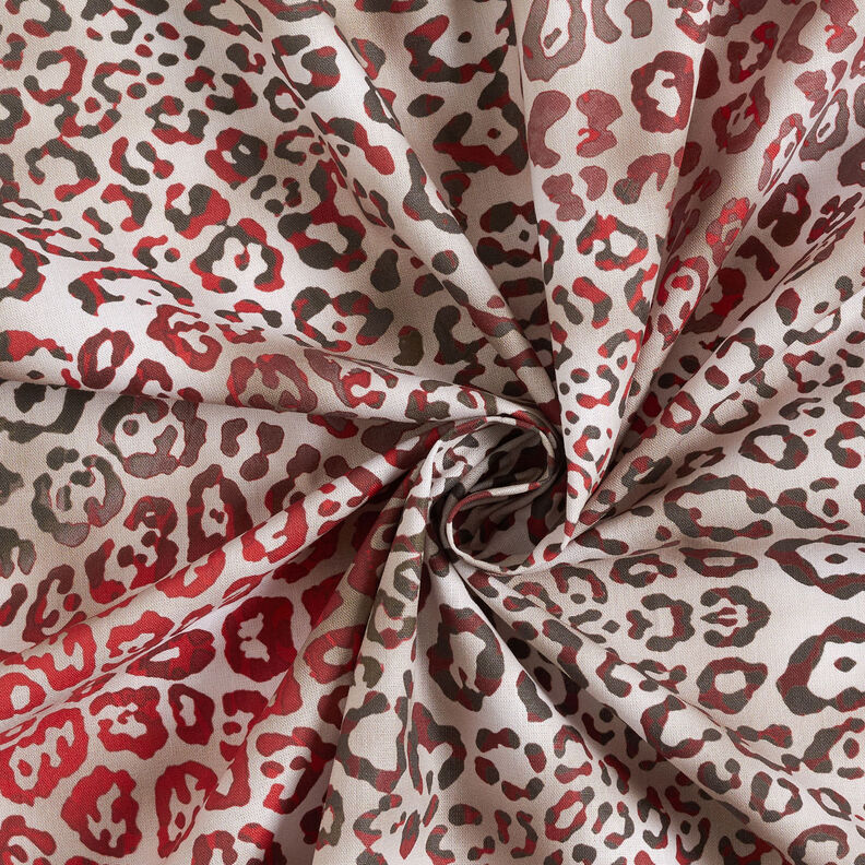 GOTS Popeline coton Motif léopard | TCC x LOOKS by Wolfgang Joop – carmin/taupe clair,  image number 5