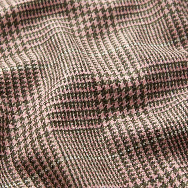 Drap de laine Prince de Galles – rose/kaki,  image number 2