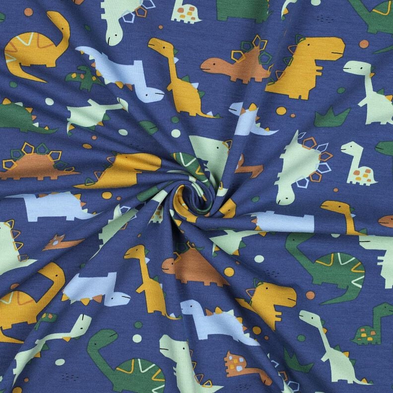 Sweat d’été Dinosaures | Poppy Fabrics – indigo/bleu clair, image number 3