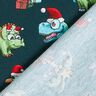 French Terry Sweat d’été Dinosaures de Noël sous les palmiers | Glitzerpüppi – pétrole/vert clair,  thumbnail number 4