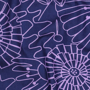 Popeline coton Eden | Nerida Hansen – bleu marine/mauve, 