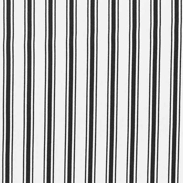 Mousseline de soie Fines rayures verticales – blanc/noir,  image number 1