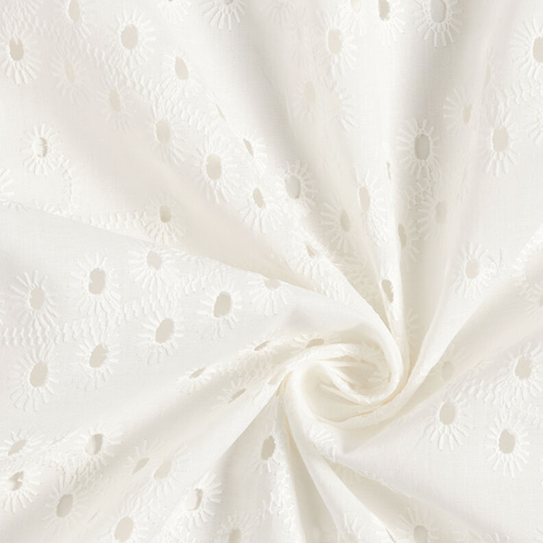 Tissu coton broderie anglaise Gouttes – blanc,  image number 3