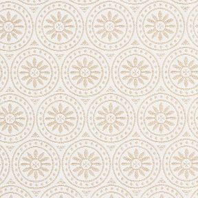 Tissu d'extérieur Jacquard Ornements cercle – beige/écru, 