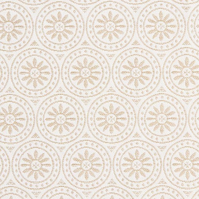 Tissu d'extérieur Jacquard Ornements cercle – beige/écru,  image number 1