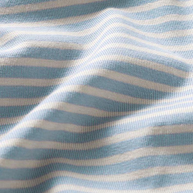 Jersey de coton Fines rayures – noix de cajou/bleu clair,  image number 2