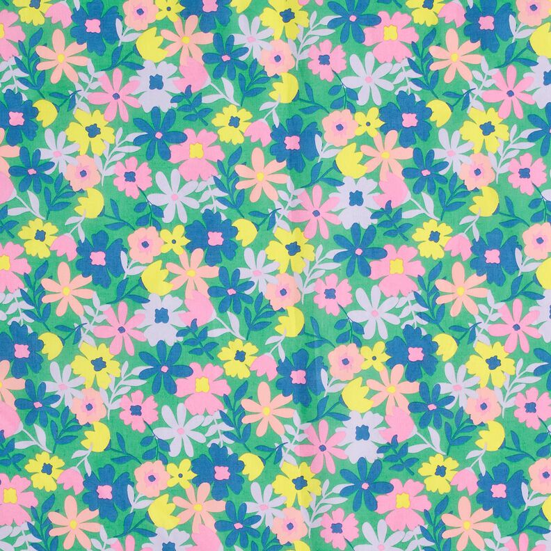 Coton enduit Pastellblumen | Poppy Fabrics – vert herbe/rose,  image number 1