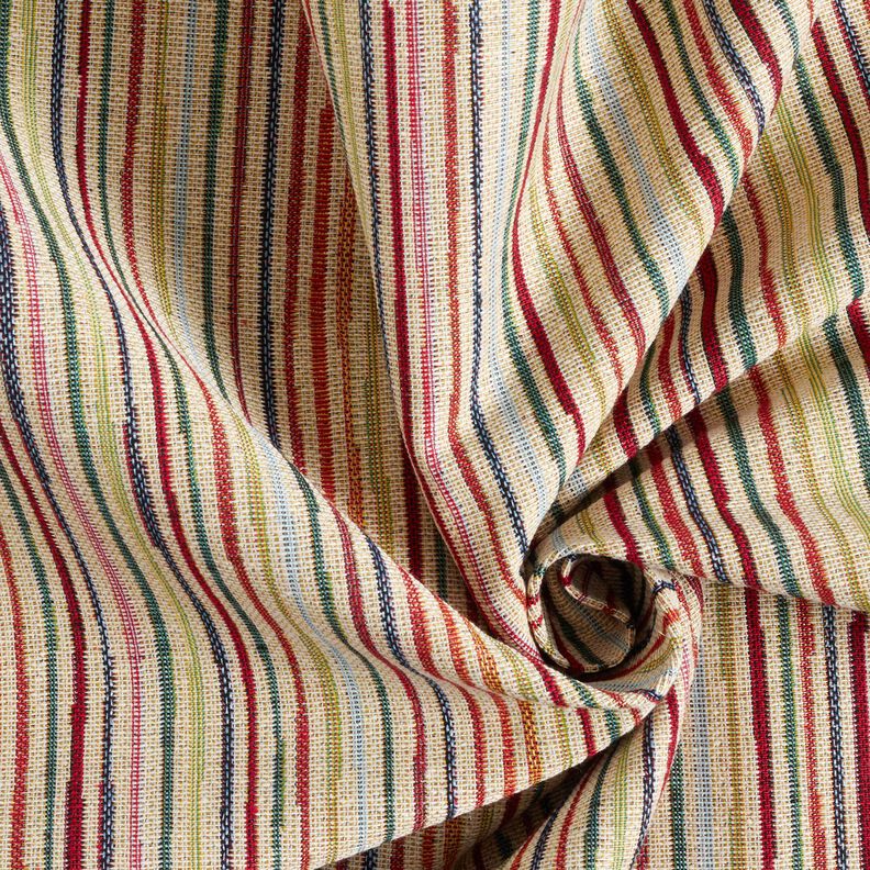 Tissu de décoration Gobelin Rayures colorées – beige clair/carmin,  image number 3