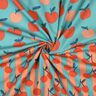 Popeline coton grosses pommes | Poppy Fabrics – bleu aqua/saumon,  thumbnail number 3
