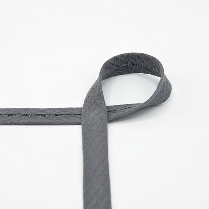 Biais Tissu gaze de coton [20 mm] – gris,  image number 1