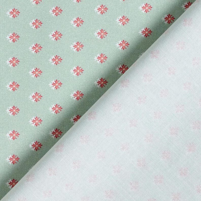 Tissu en coton Popeline Mini pointes – menthe clair/vieux rose foncé, image number 4