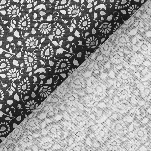 Cretonne de coton petit motif cachemire – gris foncé,  image number 4