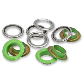 Œillets avec rondelles [15 unités | Ø 14 mm] | Prym – vert clair/argent métallisé, 