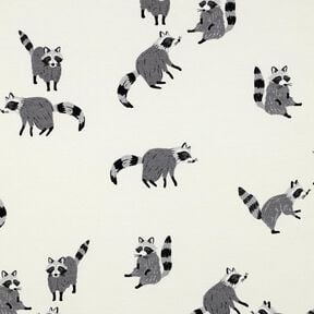 Jersey coton Ratons laveurs Impression numérique | Poppy Fabrics – écru, 