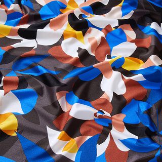 Tissu pour maillot de bain feuilles abstraites – noir, 