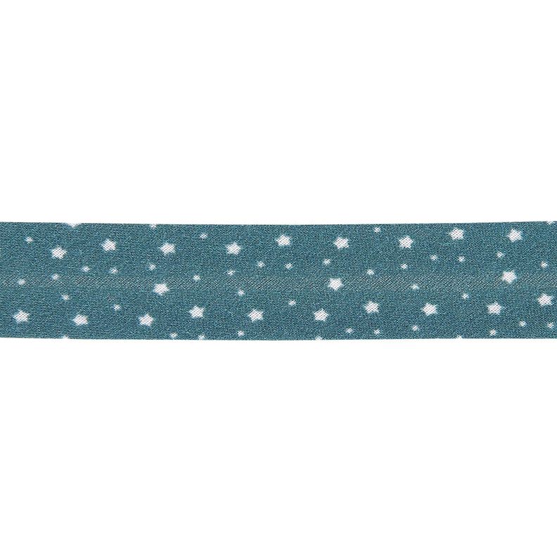 Biais étoiles Coton bio [20 mm] – pétrole,  image number 1