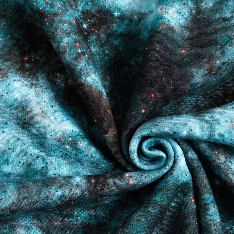 Sweatshirt gratté univers Impression numérique – bleu glacier/noir,  image number 3